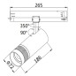 Preview: ISOLED 3-Phasen Schienen-Strahler fokussierbar, 24W, 20°-55°, weiß matt, 3000K, DALI dimmbar
