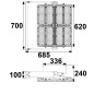 Preview: ISOLED LED Flutlicht 900W, 130x25° asymmetrisch, variabel, DALI dimmbar, neutralweiß, IP66