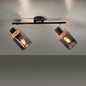 Preview: JUST LIGHT PASQUAL Wand- und Deckenleuchte E27 max.80W 2-fach schwarz 11312-18