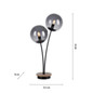 Preview: JUST LIGHT GERDA WIDOW Tischleuchte E14 max.50W 2-fach Holz-natur 11390-79
