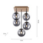 Preview: JUST LIGHT GERDA WIDOW Deckenleuchte E14 max.125W 5-fach Holz-natur 11395-79