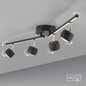 Preview: JUST LIGHT JARIK LED Deckenleuchte Warmweiss 10,8W 5-fach schwarz 11402-18