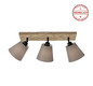 Preview: JUST LIGHT GERDA MICHEL Deckenleuchte E27 max. 40W 3-fach Holz-natur 11582-79