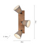 Preview: JUST LIGHT GERDA MICHEL Deckenleuchte E27 max. 40W 3-fach Holz-natur 11582-79