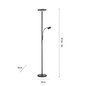 Preview: JUST LIGHT HANS LED Stehleuchte Warmweiss Dimmbar 25,5W 2-fach schwarz 11709-18