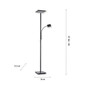 Preview: JUST LIGHT HANS LED Stehleuchte Warmweiss Dimmbar 25,5W 2-fach schwarz 11710-18