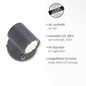 Preview: JUST LIGHT TARIK Wandleuchte GU10 Warmweiss max.4,5W anthrazit 11941-13