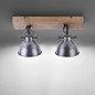 Preview: JUST LIGHT SAMIA Wand- und Deckenleuchte E14 max.40W 2-fach Braun/Silber 18-22cm 11982-77