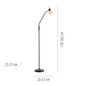 Preview: JUST LIGHT LOKI Stehleuchte E14 Warmweiss max.5W schwarz 12157-18