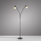 Preview: JUST LIGHT LOKI Stehleuchte E14 Warmweiss max.10W 2-fach schwarz 12158-18