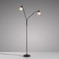 Preview: JUST LIGHT LOKI Stehleuchte E14 Warmweiss max.10W 2-fach schwarz 12158-18