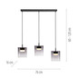 Preview: JUST LIGHT ELIO LED Pendelleuchte Warmweiss Dimmbar 22,5W 3-fach schwarz 14043-18