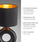 Preview: JUST LIGHT CARARA Tischleuchte E27 max. 25W schwarz 14193-18