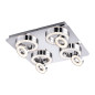 Preview: JUST LIGHT TIM LED Deckenleuchte Warmweiss 2,8W 4-fach Silber/Weiß 8,5-13cm 14522-17
