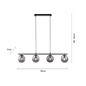 Preview: JUST LIGHT BIG WIDOW Pendelleuchte E14 max. 25W 4-fach schwarz 14604-18