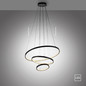 Preview: JUST LIGHT CERCHI LED Pendelleuchte Warmweiss 45W schwarz 15070-18