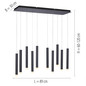 Preview: JUST LIGHT BRUNO LED Pendelleuchte Warmweiss 48W 10-fach schwarz 15206-18