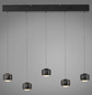 Preview: JUST LIGHT BALLINI LED Pendelleuchte Warmweiss Dimmbar 26W 5-fach schwarz 15262-18