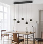Preview: JUST LIGHT BALLINI LED Pendelleuchte Warmweiss Dimmbar 26W 5-fach schwarz 15262-18