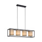Preview: JUST LIGHT RAVEN Pendelleuchte E27 max.25W 4-fach Schwarz/Beige 60-120cm 15305-18