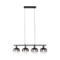 Preview: JUST LIGHT ZEA Pendelleuchte E14 max.25W 4-fach Schwarz/Rauchfarben 15421-18