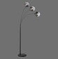 Preview: JUST LIGHT ZEA Stehleuchte E14 max.25W 3-fach Schwarz/Rauchfarben 15422-18