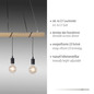 Preview: JUST LIGHT TERO Pendelleuchte E27 Warmweiss Dimmbar max.16W 4-fach schwarz 15505-18