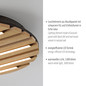 Preview: JUST LIGHT AKUSTIK LED Deckenleuchte Warmweiss 12W Holz-natur 15592-79