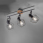 Preview: JUST LIGHT JARO Wand- und Deckenleuchte E27 max. 60W 3-fach Holz-natur 15673-78
