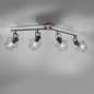 Preview: JUST LIGHT JARO Deckenleuchte E27 max. 60W 4-fach Holz-natur 15674-78