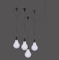 Preview: JUST LIGHT ENNI LED Lichterkette Warmweiss 4-fach Schwarz/Transparent IP44 19094-18