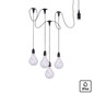 Preview: JUST LIGHT ENNI LED Lichterkette Warmweiss 4-fach Schwarz/Transparent IP44 19094-18