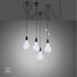 Preview: JUST LIGHT ENNI LED Lichterkette Warmweiss 4-fach Schwarz/Transparent IP44 19094-18