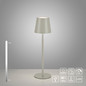 Preview: JUST LIGHT EURIA LED AKKU-Tischleuchte Warmweiss Dimmbar 2,5W greige IP54 19250-40