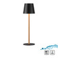 Preview: JUST LIGHT EURIA LED AKKU-Tischleuchte Warmweiss Dimmbar 2,5W schwarz/messing IP54 19250-68