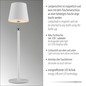 Preview: JUST LIGHT BOTERIA LED AKKU-Tischleuchte Warmweiss Dimmbar 2,5W weiss IP54 19251-16