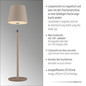 Preview: JUST LIGHT BOTERIA LED AKKU-Tischleuchte Warmweiss Dimmbar 2,5W sand IP54 19251-39