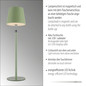 Preview: JUST LIGHT BOTERIA LED AKKU-Tischleuchte Warmweiss Dimmbar 2,5W grün IP54 19251-43