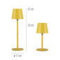 Preview: JUST LIGHT BOTERIA LED AKKU-Tischleuchte Warmweiss Dimmbar 2,5W gelb IP54 19251-81