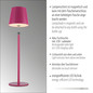 Preview: JUST LIGHT BOTERIA LED AKKU-Tischleuchte Warmweiss Dimmbar 2,5W pink IP54 19251-87