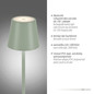 Preview: JUST LIGHT EURIA LED AKKU-Stehleuchte Warmweiss Dimmbar 2,5W grün IP54 19252-43