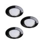 Preview: Kanlux Einbauleuchten-Set inklusive Lampe TRIBIS II 3er-Pack LED GU10 Schwarz 3x 23855
