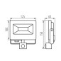 Preview: Kanlux LED Außenstrahler ANTEM Schwarz IP44 Bewegungssensor 33206