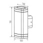 Preview: Kanlux ZEVI W EL 2GU10G Wandleuchte grau 38887