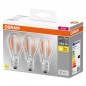 Preview: OSRAM LED Lampe BASE Classic 3er-Pack Filament E27 7,5W 1055Lm warmweiss 2700K wie 75W
