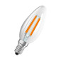 Preview: OSRAM LED Lampe CLASSIC B höchste Energieeffizienzklasse A 1.2W 827 Clear E14 Warmweiss 4058075839229
