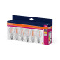 Preview: 6er Pack OSRAM LED Lampe VALUE CLASSIC A 6.5W 827 Clear E27 Warmweiss 4058075845664