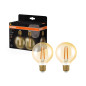 Preview: 2er Pack OSRAM LED Lampe Vintage 1906 CLASSIC Globe 7.2W 824 Gold E27 Dimmbar Warmweiss 4099854137808