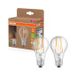 Preview: 2er Pack OSRAM LED Lampe LAMPS ENERGY CLASS A höchste Energieeffizienzklasse A Filament CLASSIC A 2.2W 827 Clear E27 Warmweiss 4099854253461