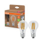 Preview: 2er Pack OSRAM LED Lampe LAMPS ENERGY CLASS A höchste Energieeffizienzklasse A Filament CLASSIC A 7.2W 827 Clear E27 Warmweiss 4099854253706